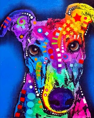 Colorful Greyhound - Paint By Number - Num Paint Kit