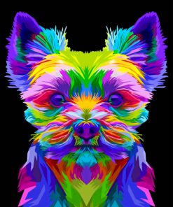 Colorful Yorkshire Terrier paint by numbers