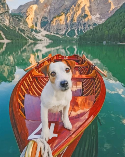 Jack Russell In Lake Louise Paint by numbers