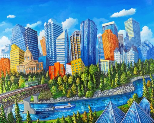 Edmonton Skyline paint by numbers