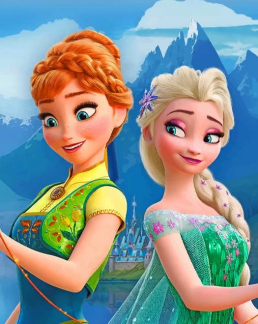 Frozen Elsa And Anna - Paint By Number - Num Paint Kit