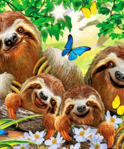 Sloths Family Piant by numbers