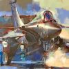 Fighter Jet Illustration paint by numbers