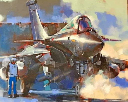 Fighter Jet Illustration paint by numbers