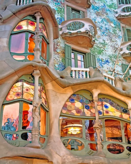 Gaudi Buildings paint by numbers