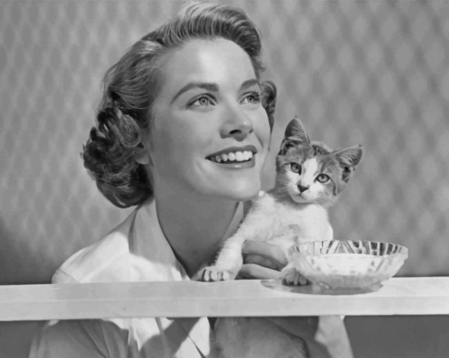 grace-kelly-and-her-kitty-paint-by-number