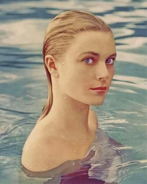 Grace Kelly In The Pool paint by numbers