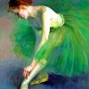 Aesthhetic Green Ballerina Paint by numbers