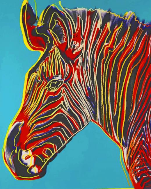 Grevys Zebra Andy Warhol paint by numbers