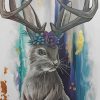 Grey Jackalope Paint by numbers