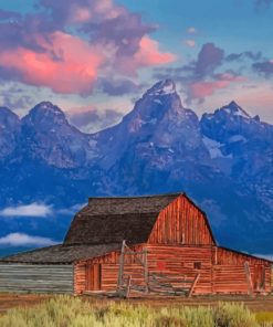 Jackson Hole Barn Paint by number