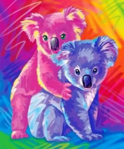 Colorful Koalas paint by numbers