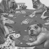 Monochrome Dogs Playing Poker Paint by numbers
