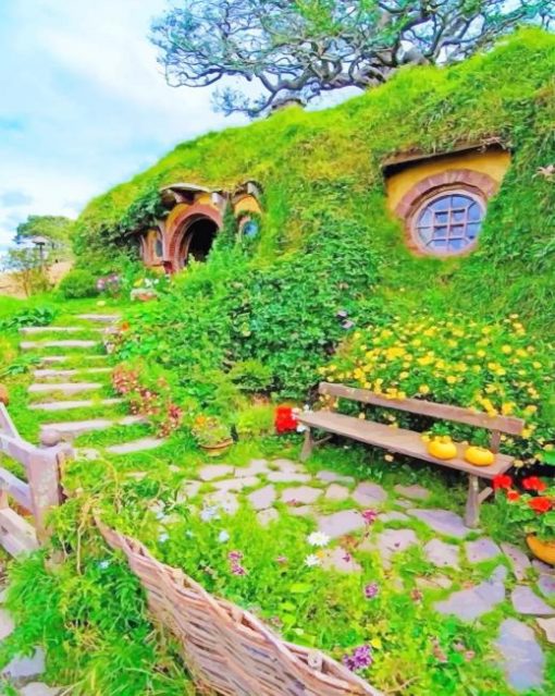Hobbit House New Zealand Paint by numbers