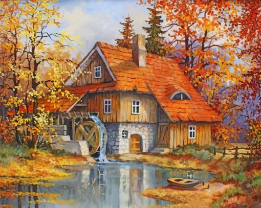 Peaceful Lake House paint by numbers