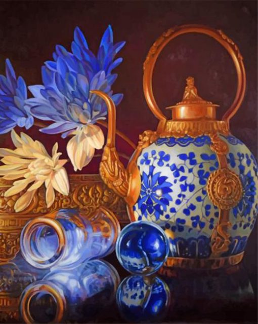 Tea Set paint by numbers