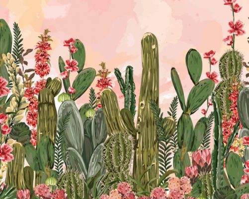 Cactus-And-Roses-Art-paint-by-numbers