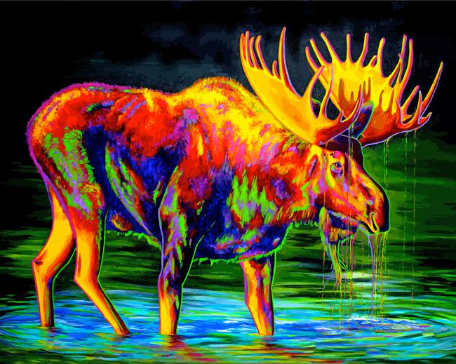 Colored-Moose-Art-paint-by-number