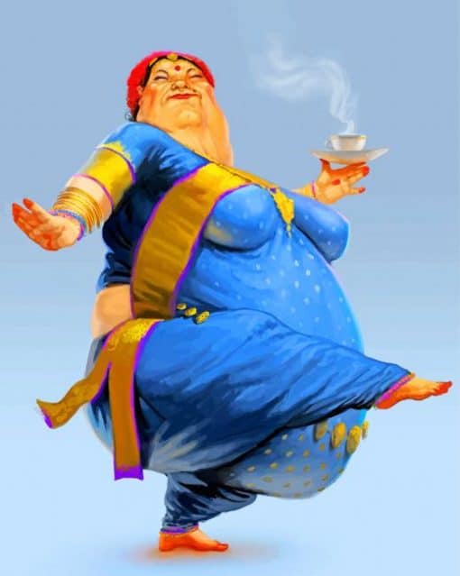 Fat-Indian-Woman-paint-by-numbers