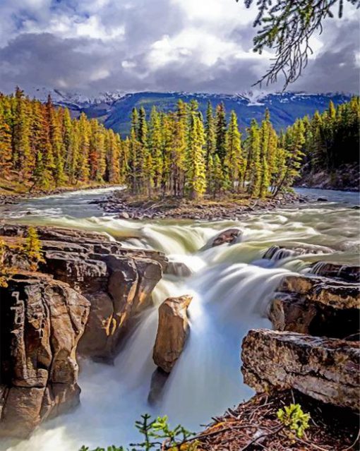 Jasper-National-Park-Of-Canada-rockies-paint-by-numbers
