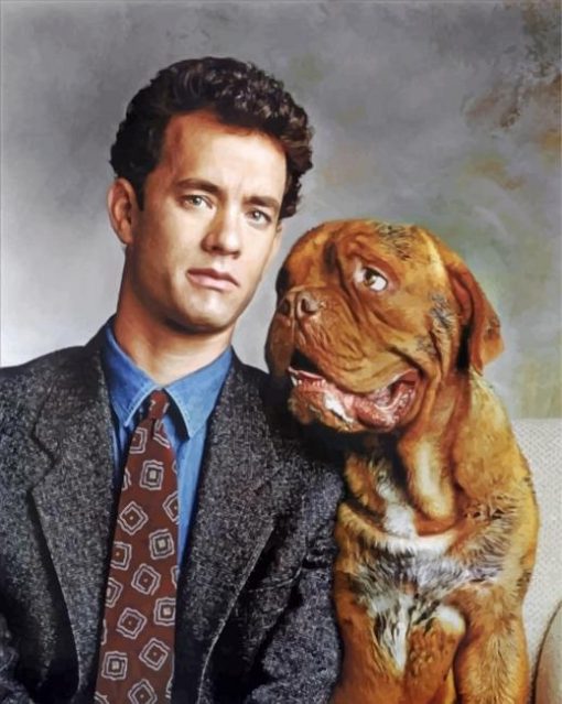 Tom-Hanks-and-his-dog-paint-by-numbers