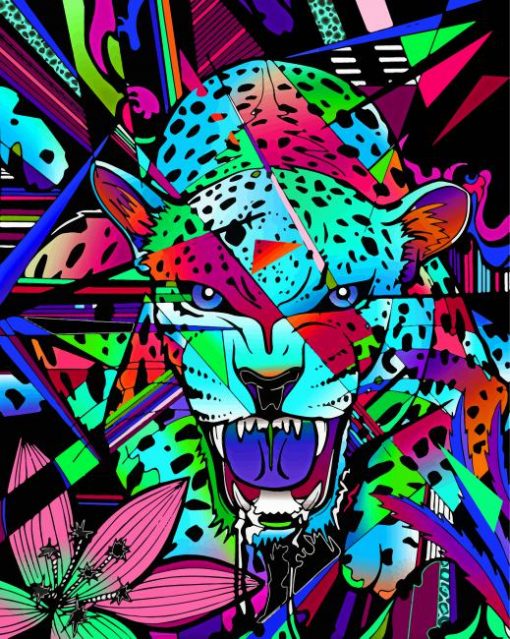 Abstract Mad Tiger paint by numbers