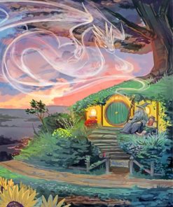 Aesthetic Hobbit House paint by numbers