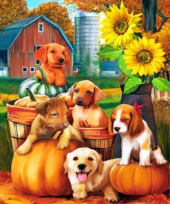 autumn-puppies-paint-by-numbers
