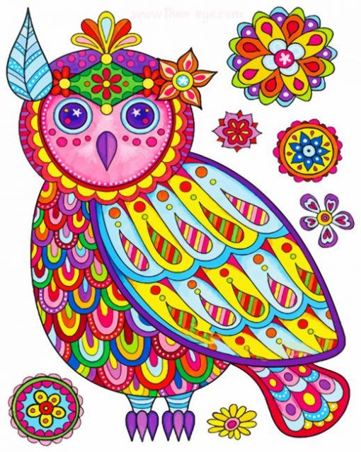 boho-owl-bird-paint-by-numbers