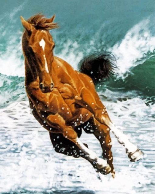 brown-horse-on-beach-paint-by-number