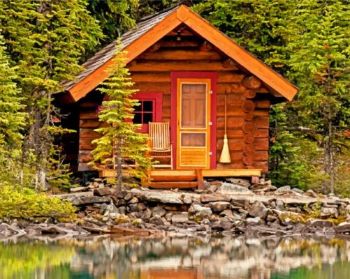 cabin-by-lake-paint-by-numbers