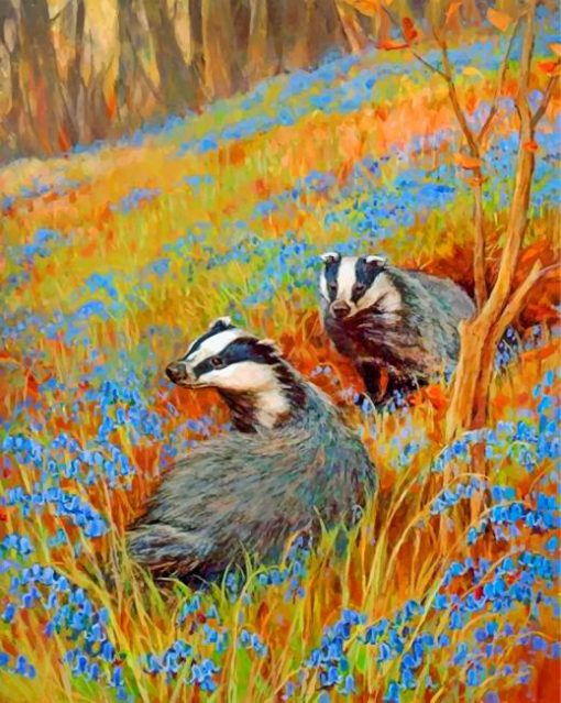 cute-badgers-paint-by-number