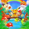 Cute Pikachu And His Friends paint by numbers
