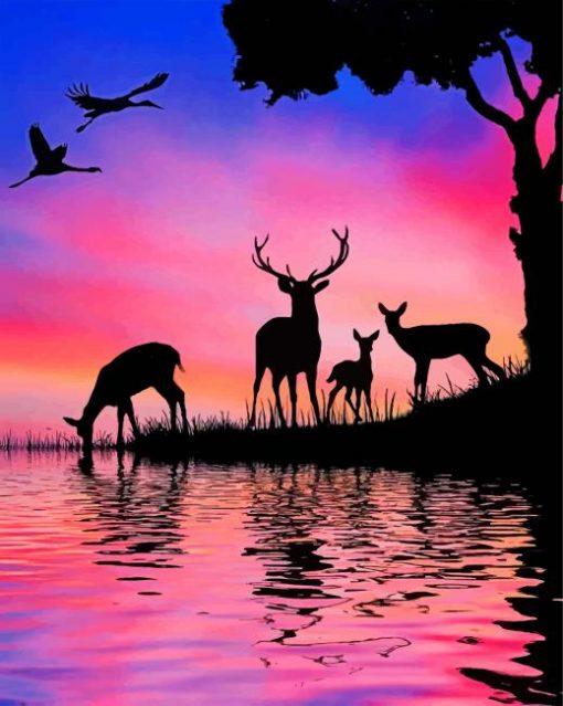deers-silhouette-paint-by-number
