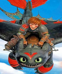 Toothless Dragon And Hiccup ppaint by numbers