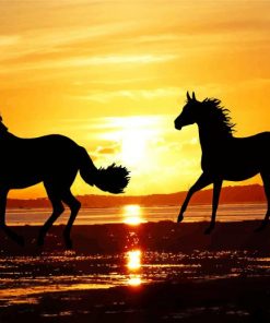 horses-on-beach-silhouette-paint-by-number