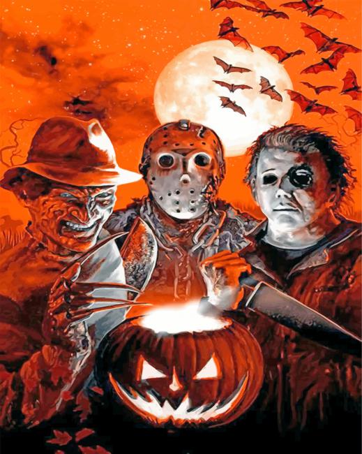 Jason Voorhees And His Friends - Paint By Number - Num Paint Kit