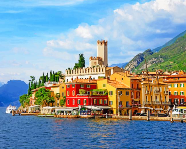 Lake Garda Italy Europe - Paint By Number - Num Paint Kit