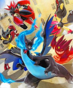 Mega Pokemon Battle paint by numbers
