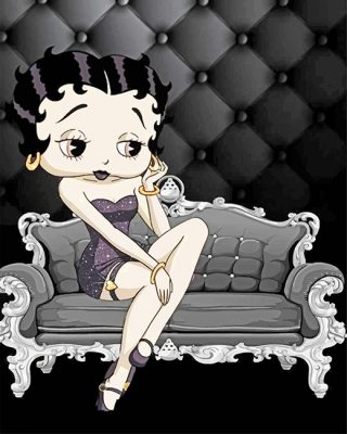 Monochrome Betty Boop - Paint By Number - Num Paint Kit