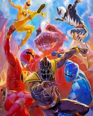 Power Rangers Illustration - Paint By Number - Num Paint Kit