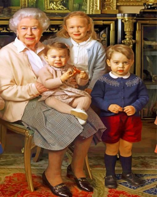 queen-elizabeth-and-her-family-paint-by-number