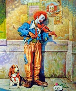 Sad Clown With His Dog Friend