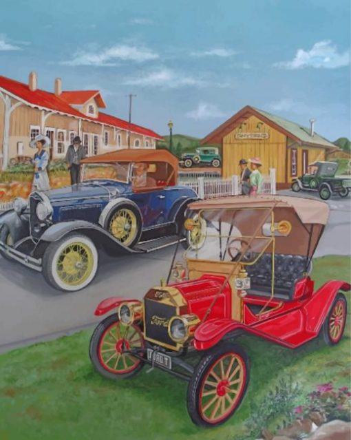 Vintage Cars paint by numbers