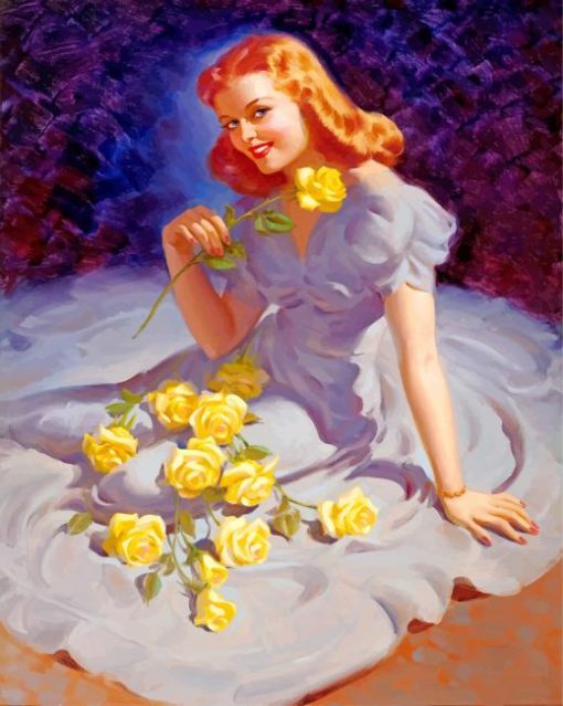 woman-and-yellow-roses-paint-by-number