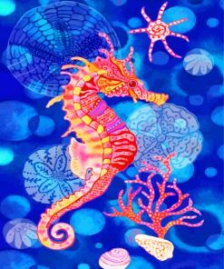 Seahorse-paint-by-number