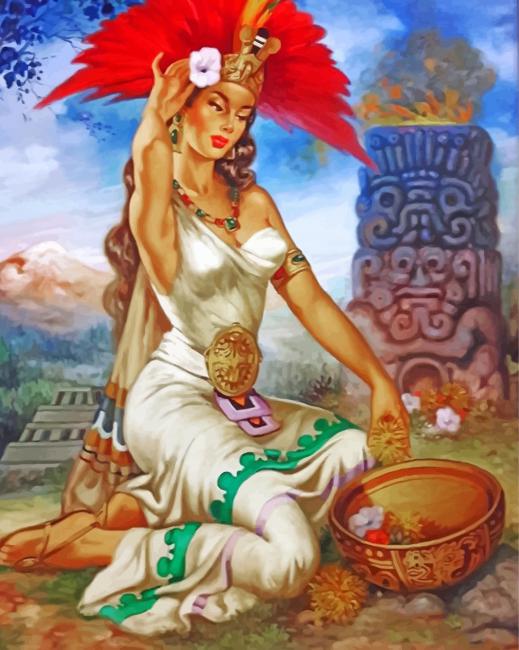 aztec-princess-paint-by-numbers