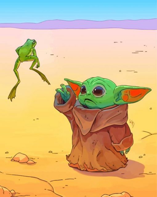 baby-yoda-and-the-frog-paint-by-numbers