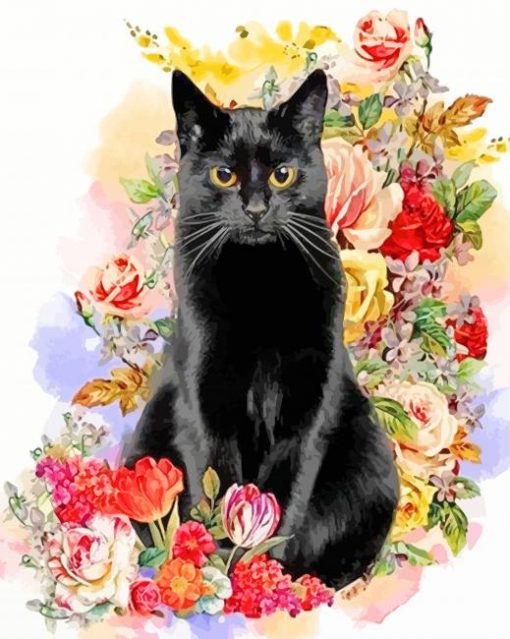 black-cat-and-flowers-paint-by-number
