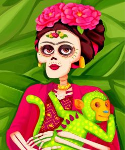 candy-skull-frida-kahlo-paint-by-number